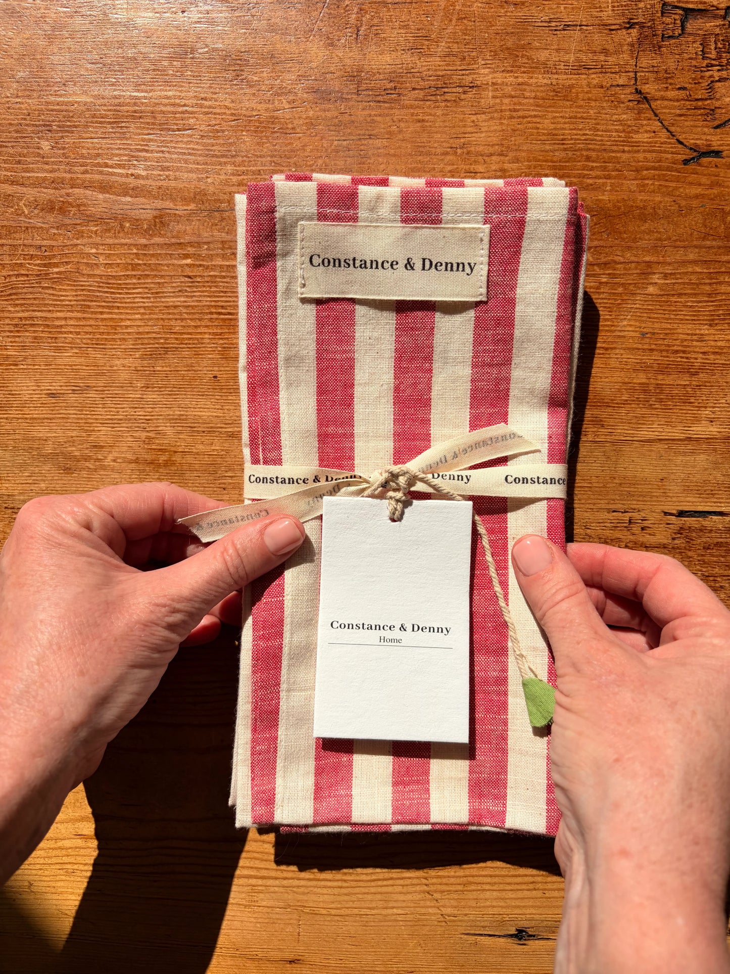 Constance & Denny - woven CLAY striped cotton napkins, set of 4
